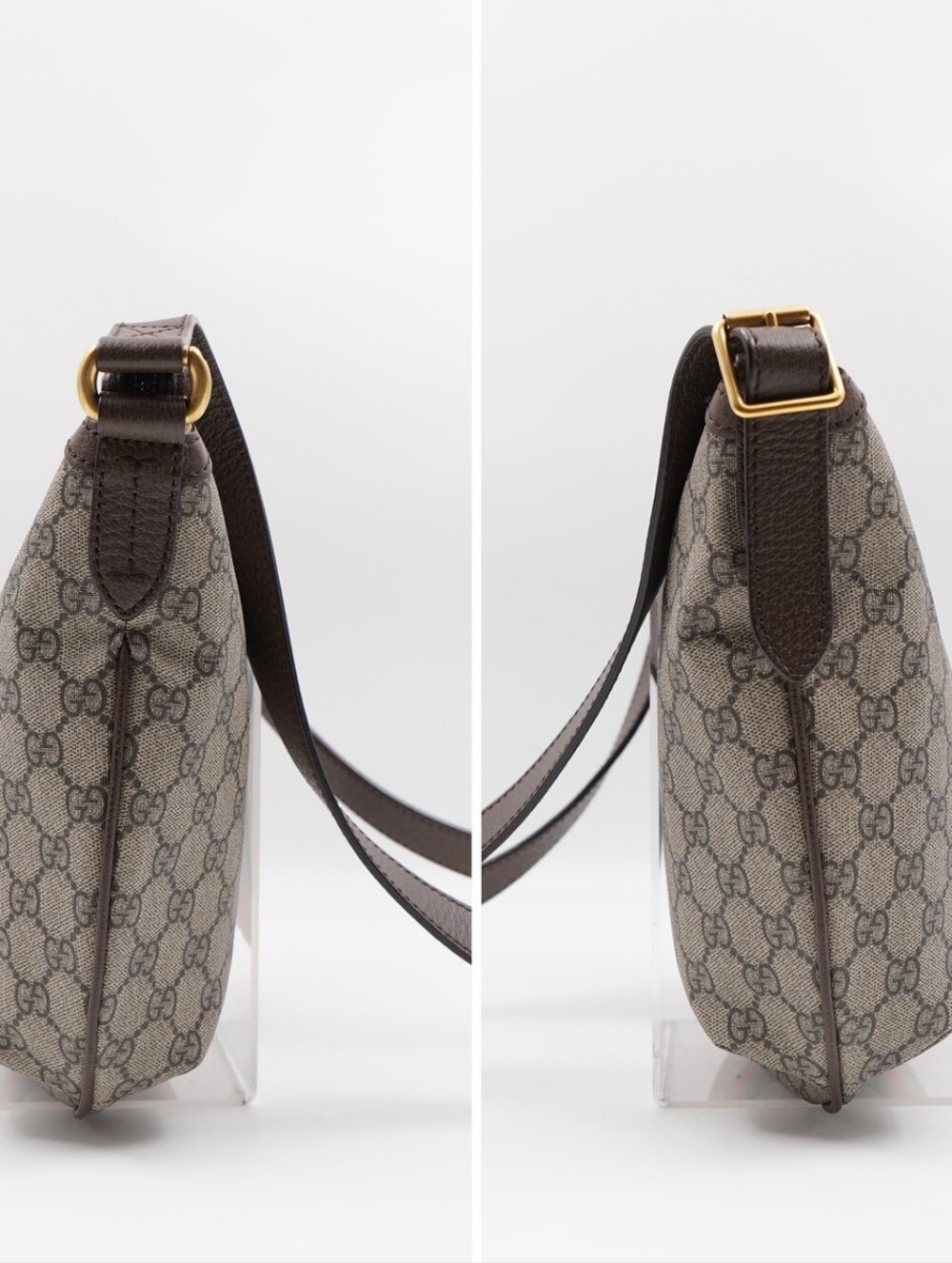 CI32 ❤️ Gucci GG Supreme Monogram Small Ophidia Half Moon Hobo - Picture 7 of 13
